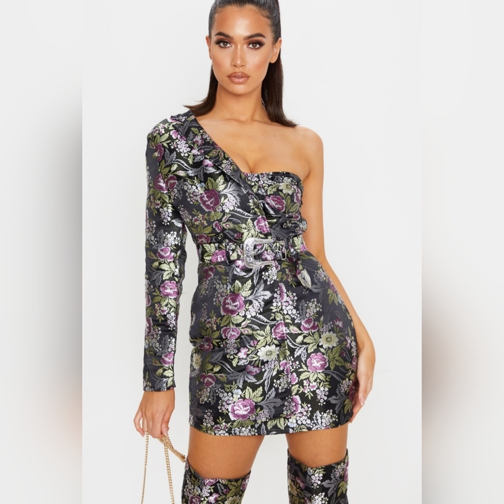 PLT x Little Mix Black Oriental Dress
